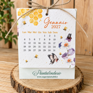 Piantalendario, calendario da scrivania in carta piantabile