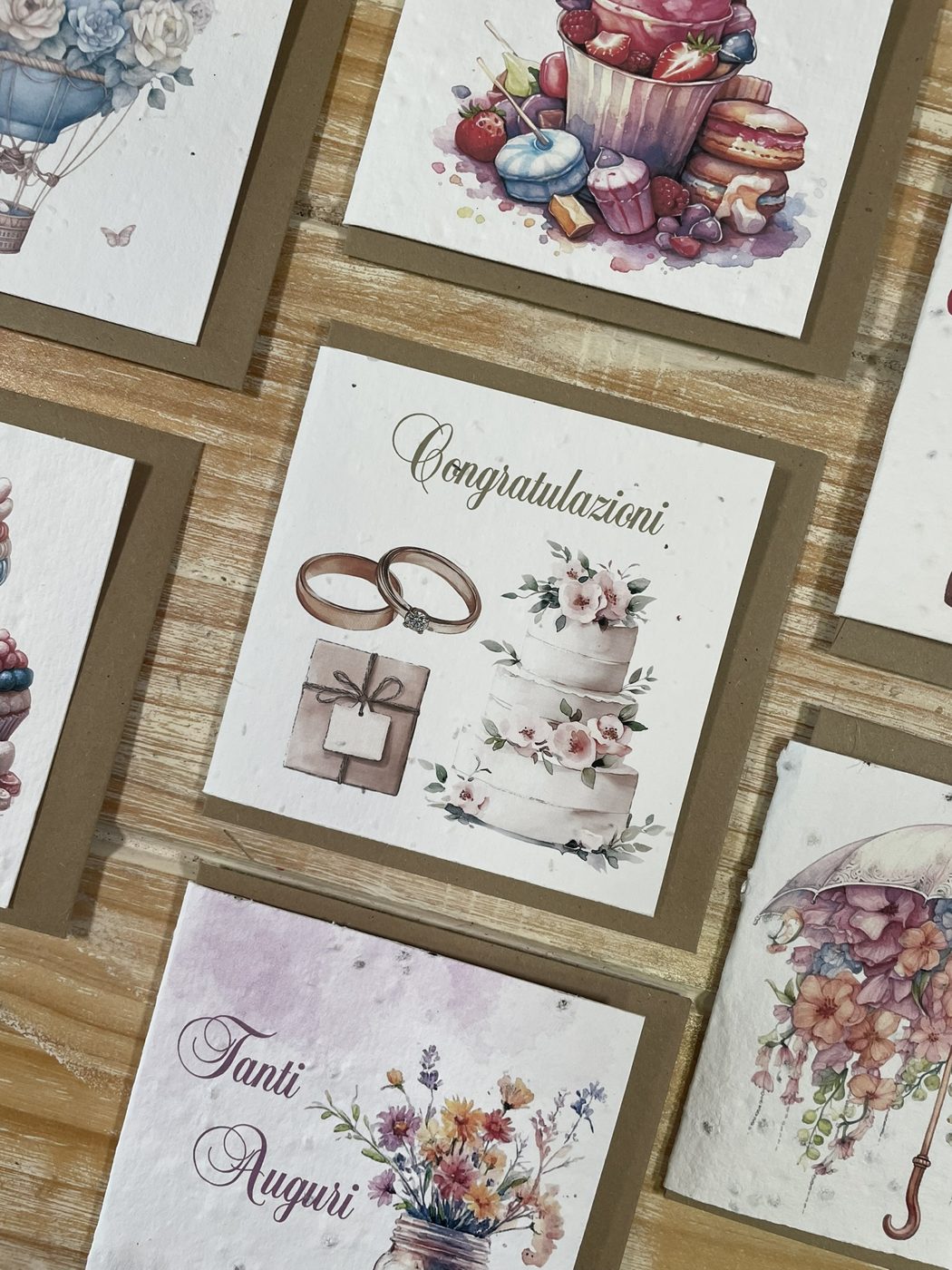 Biglietti di auguri in carta piantabile per compleanno, congratulazioni e altre occasioni